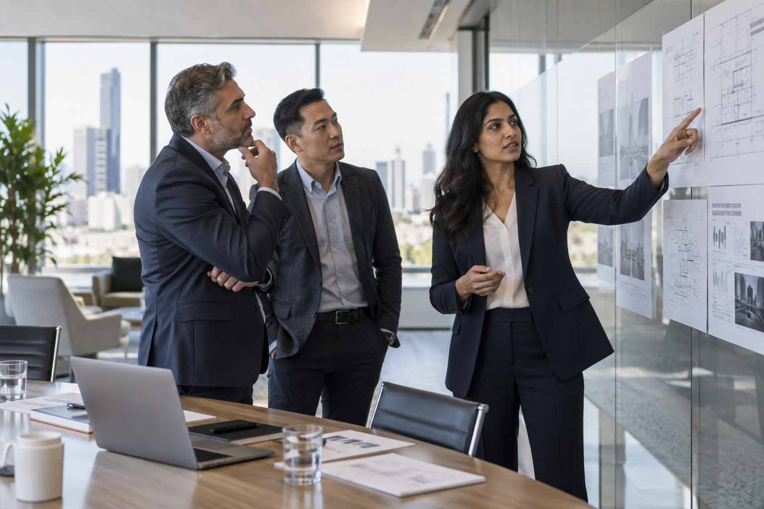 Illustrative consultants reviewing a solution architecture